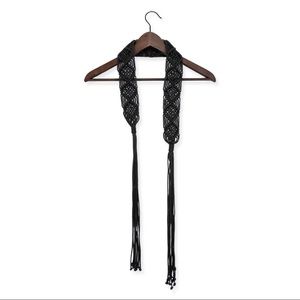 Brown Macrame Boho Tie Waist Belt - Brown